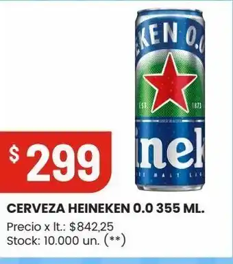 Changomas Cerveza heineken 0.0 355 ml. oferta