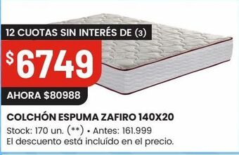 Changomas Colchón espuma zafiro 140x20 oferta