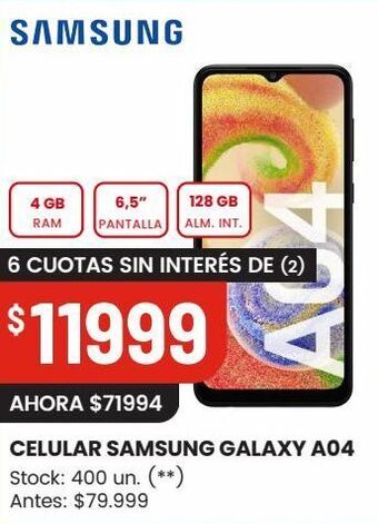 Changomas Celular samsung galaxy a04 oferta