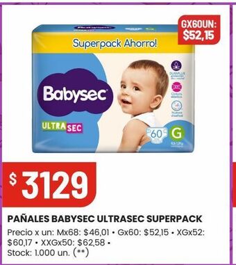 Changomas Pañales babysec ultrasec superpack oferta