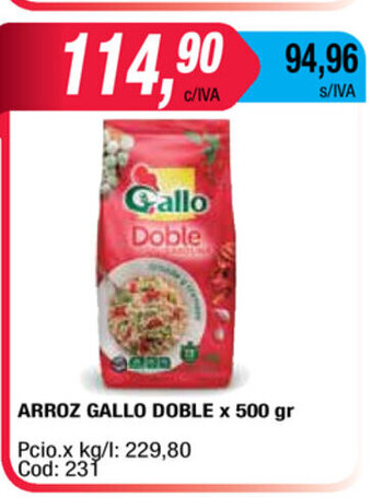 Maxiconsumo Gallo Arroz Doble x 500gr oferta