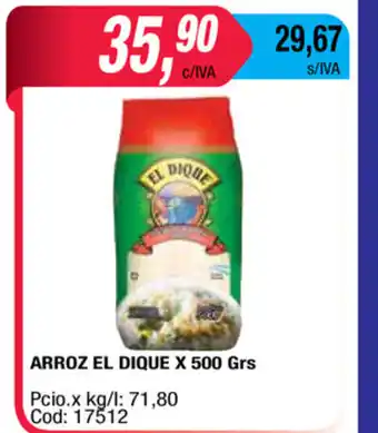 Maxiconsumo El Dique Arroz x 500grs oferta