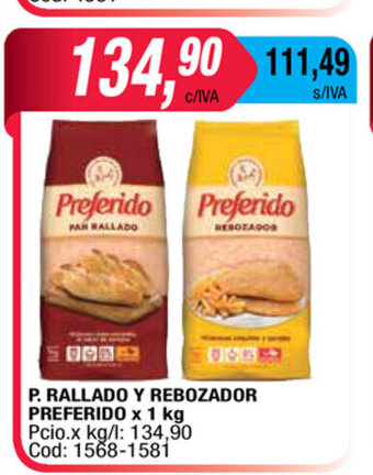 Maxiconsumo P.Rallado Y Rebozador Preferido x 1 kg oferta