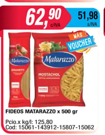 Maxiconsumo Matarazzo Fideos x 500gr oferta