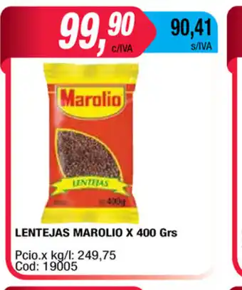 Maxiconsumo Marolio Lentejas x 400grs oferta
