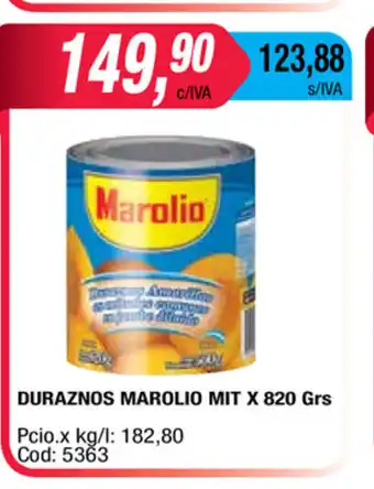Maxiconsumo Marolio Duraznos Mit x 820grs oferta