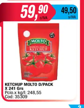 Maxiconsumo Molto Ketchup D/Pack x 241 grs oferta