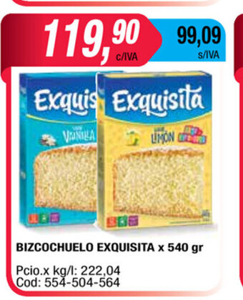 Maxiconsumo Exquisita Bizcochuelo x 540gr oferta