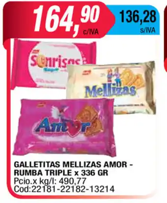 Maxiconsumo Amor Galletitas Mellizas Rumba Triple x 336gr oferta
