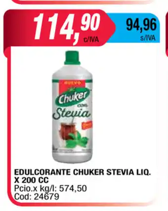 Maxiconsumo Edulcorante Chuker Stevia Liq x 200cc oferta