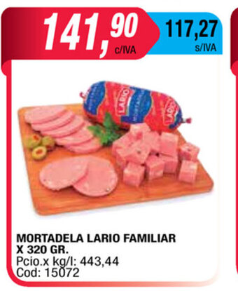 Maxiconsumo Mortadela LArio Familiar x 320gr oferta