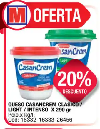 Maxiconsumo Queso Casancrem Clasico/Light/Intenso x 290gr oferta