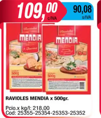 Maxiconsumo Ravioles Mendia x 500gr oferta