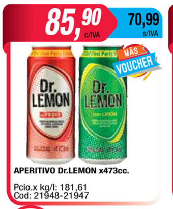Maxiconsumo Aperitivo Dr.Lemon x 473cc oferta