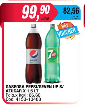 Maxiconsumo Gaseosa Pepsi/Seven Up S/Azucar x 1.5lt oferta