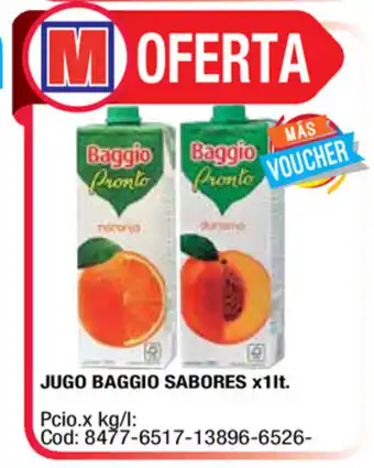 Maxiconsumo Baggio Jugo Sabores x 1lt oferta