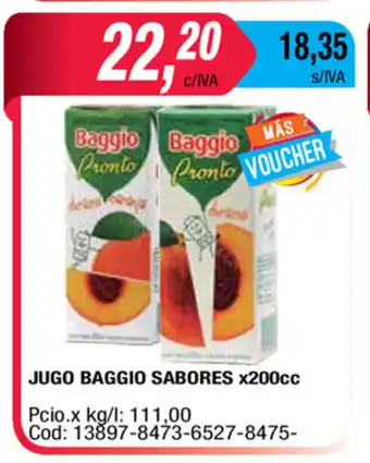 Maxiconsumo Baggio Jugo Sabores x 200cc oferta