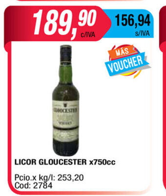 Maxiconsumo Licor Gloucester x 750cc oferta