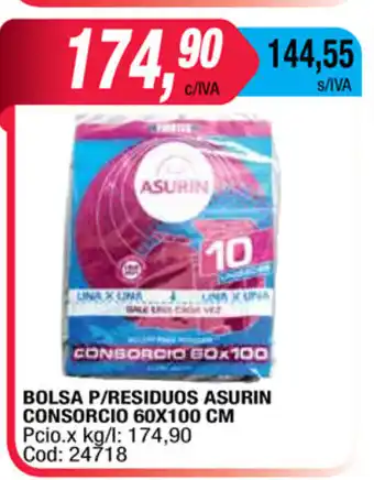 Maxiconsumo Bolsa P/Residuos Asurin Consorcio 60x100cm oferta