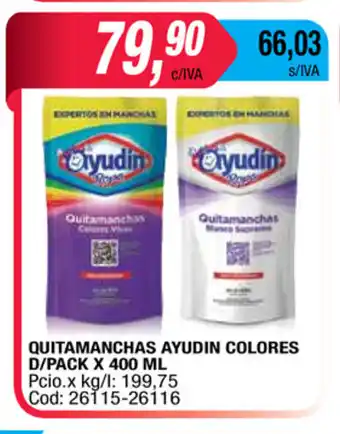 Maxiconsumo Ayudin Quitamanchas Colores D/pack x 400ml oferta