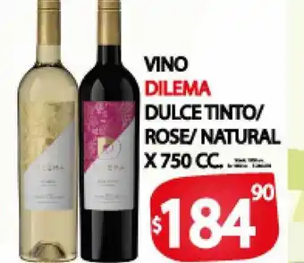 Supermercados Mariano Max Dilema Vino Dulce Tinto/Rose/Natural x 750cc oferta