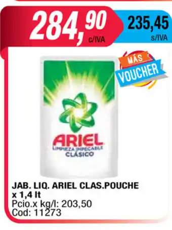 Maxiconsumo Ariel Liq. Clas Pouche x 1,4lt oferta