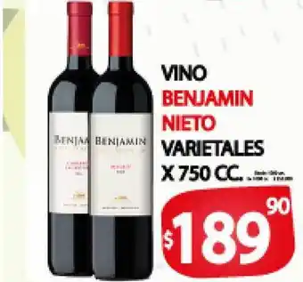 Supermercados Mariano Max Benjamin Nieto Vino Varietales x 750cc oferta
