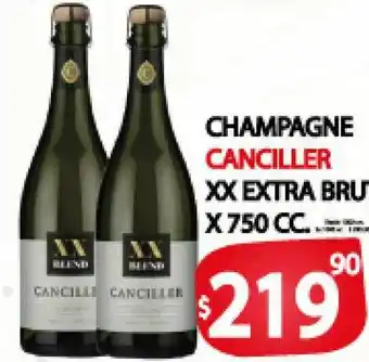 Supermercados Mariano Max Canciller Champagne XX Extra Brut x 750cc oferta