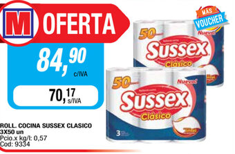 Maxiconsumo Sussex Roll. Cocina Clasico 3x50un oferta
