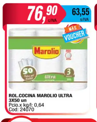 Maxiconsumo Marolio Rol.Cocina Ultra 3 x 50un oferta