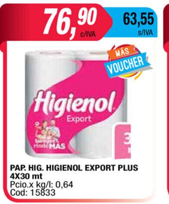 Maxiconsumo Higienol Pap.Hig Export Plus 4x30mt oferta