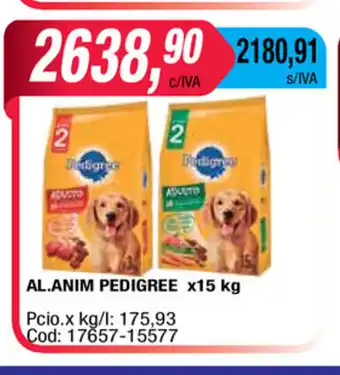 Maxiconsumo Pedigree Al.Anim x 15kg oferta