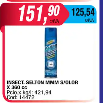 Maxiconsumo Selton Insect MMM S/Olor x 360cc oferta
