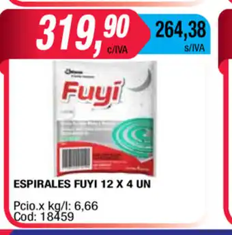 Maxiconsumo Fuyi Espirales 12 x 4un oferta