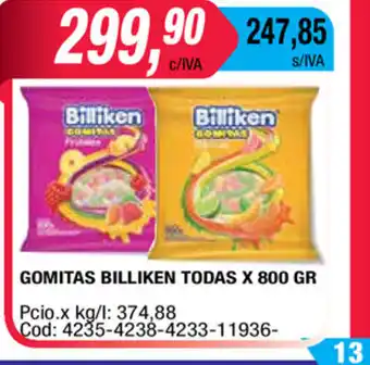 Maxiconsumo Billiken Gomitas Todas x 800gr oferta