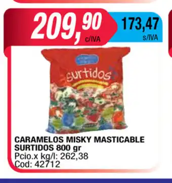 Maxiconsumo Surtidos Caramelos Misky Masticable 800gr oferta