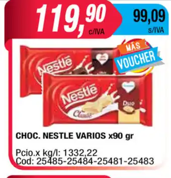 Maxiconsumo Nestle Choc varios x 90gr oferta