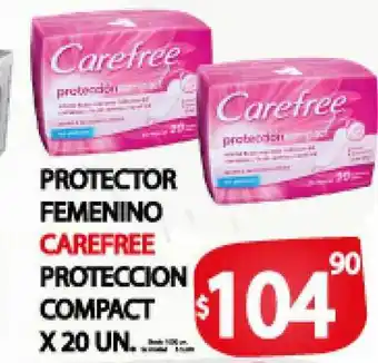 Supermercados Mariano Max Carefree Protector Femenino Proteccion Compact x 20un. oferta