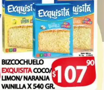 Supermercados Mariano Max Exquisita Bizcochuelo Coco/Limon/Naranja Vainilla x 540gr oferta