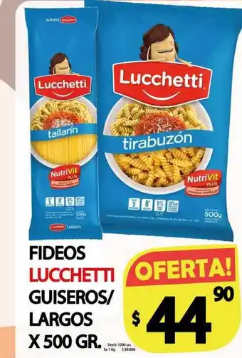 Supermercados Mariano Max Lucchetti Fideos Guiseros/Largos x 500gr oferta
