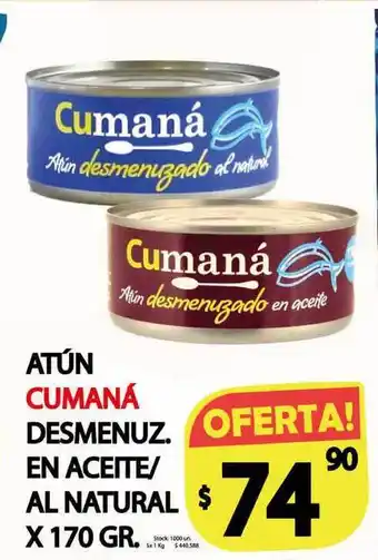 Supermercados Mariano Max Cumaná Atún Desmenuz. En Aceite-al Natural x 170gr oferta
