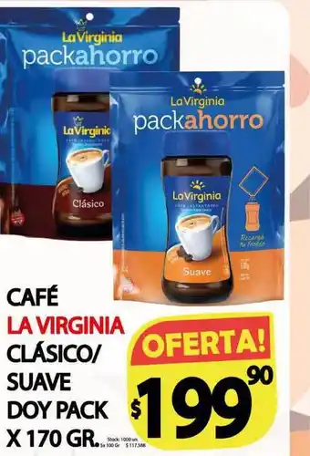 Supermercados Mariano Max La Virginia Café Clásico/Suave Doy Pack x 170gr oferta