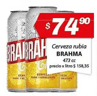 Almacor Brahma Cerveza Rubia 473cc oferta