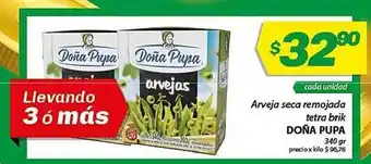 Almacor Doña Pupa Arveja Seca Remojada Tetra Brik 340cc oferta