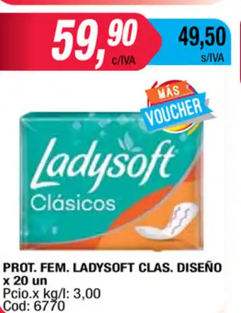 Maxiconsumo Ladysoft Prot fem Clas Diseño x 20un oferta