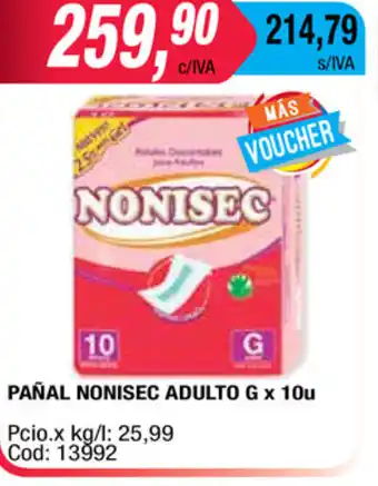 Maxiconsumo Nonisec Pañal Adulto g x 10u oferta