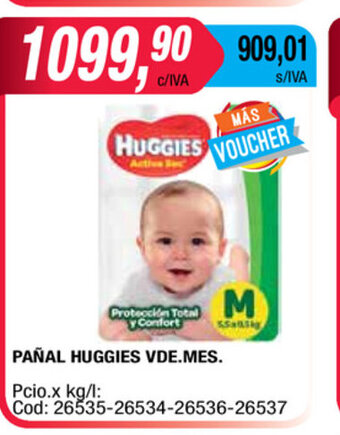 Maxiconsumo Huggies Pañal VDE Mes oferta