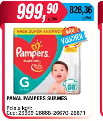Maxiconsumo Pampers Pañal Sup.mes oferta