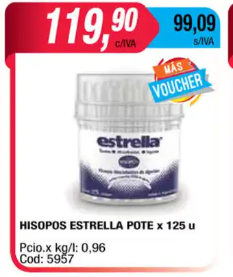 Maxiconsumo Estrella Hisopos Pote x 125u oferta