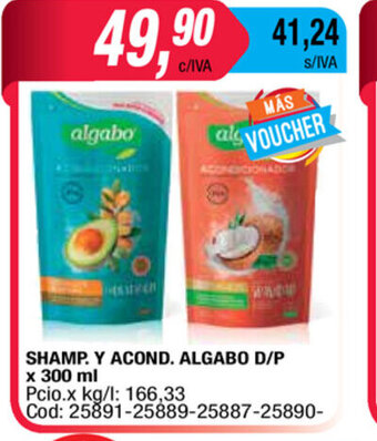 Maxiconsumo Shamp. Y Acond. Algabo D/P x 300 ml oferta